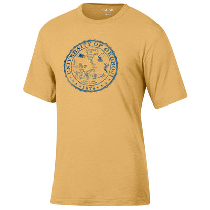 Okoboji Sketch Crest Tee - Yellow