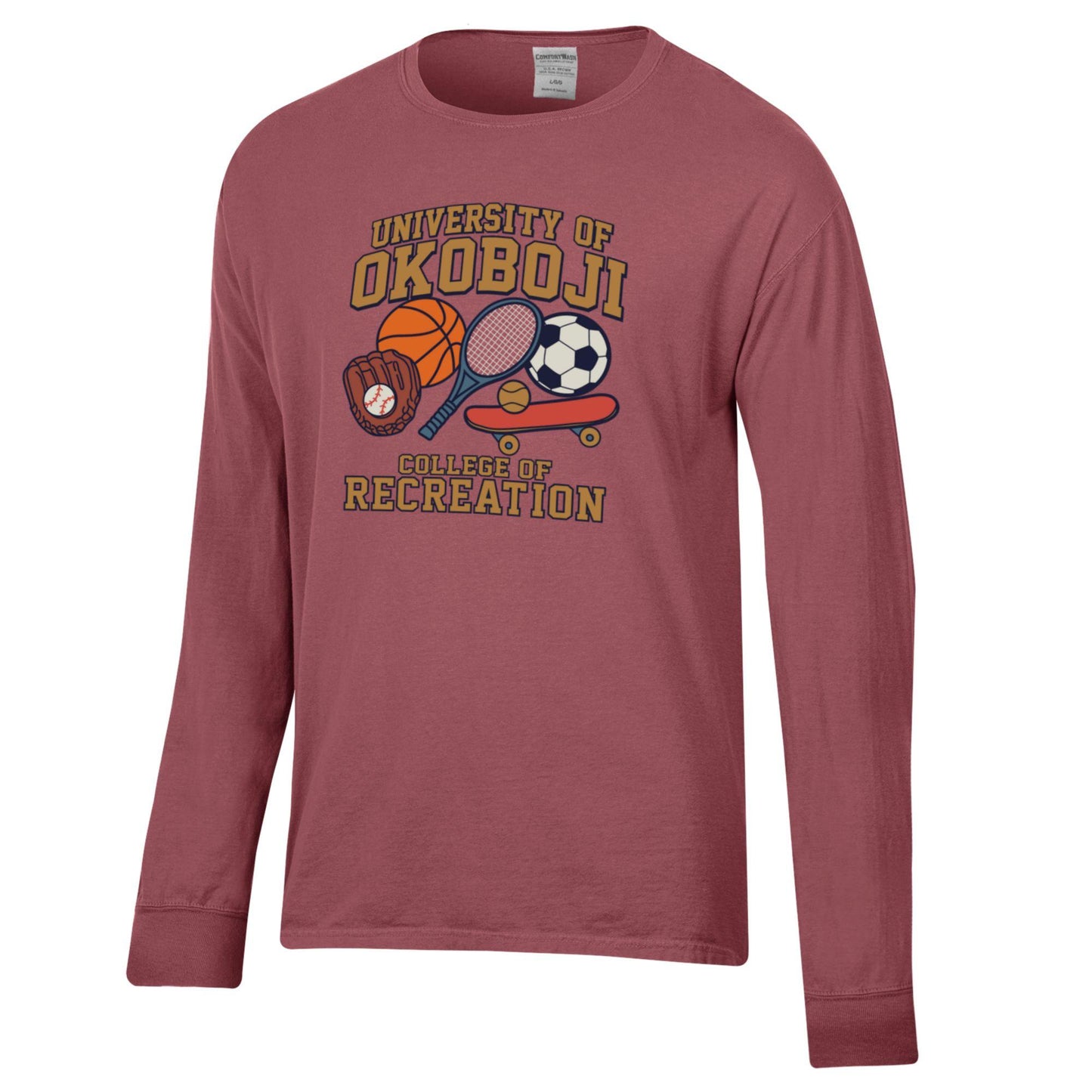 Okoboji College of Recreation Long-Sleeve Tee - Red
