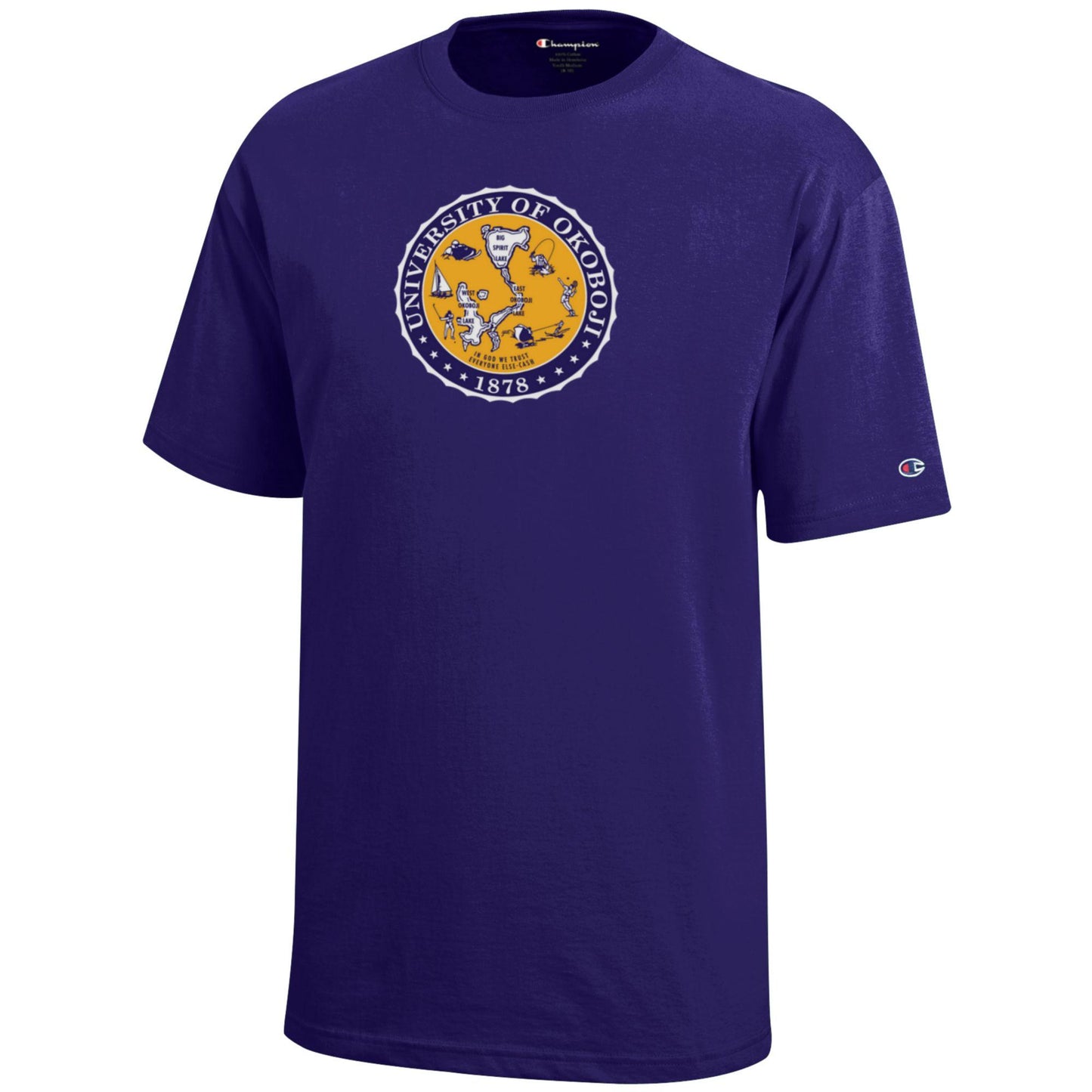 Youth Champion Okoboji Crest Tee - Purple