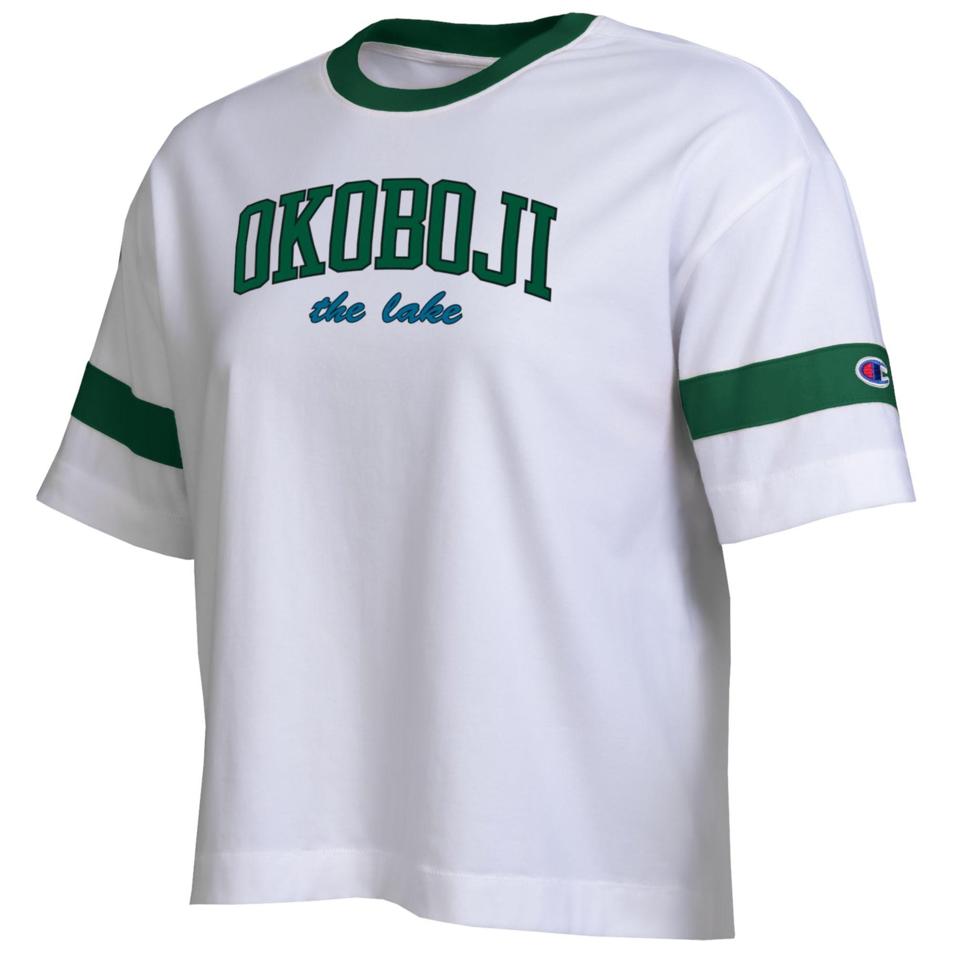 Okoboji Women's Striped THE LAKE Ringer Tee