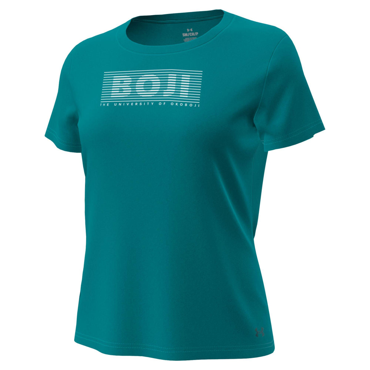 Women's Under Armour BOJI Blinds Tech Stretch Tee - Coastal Teal – front view