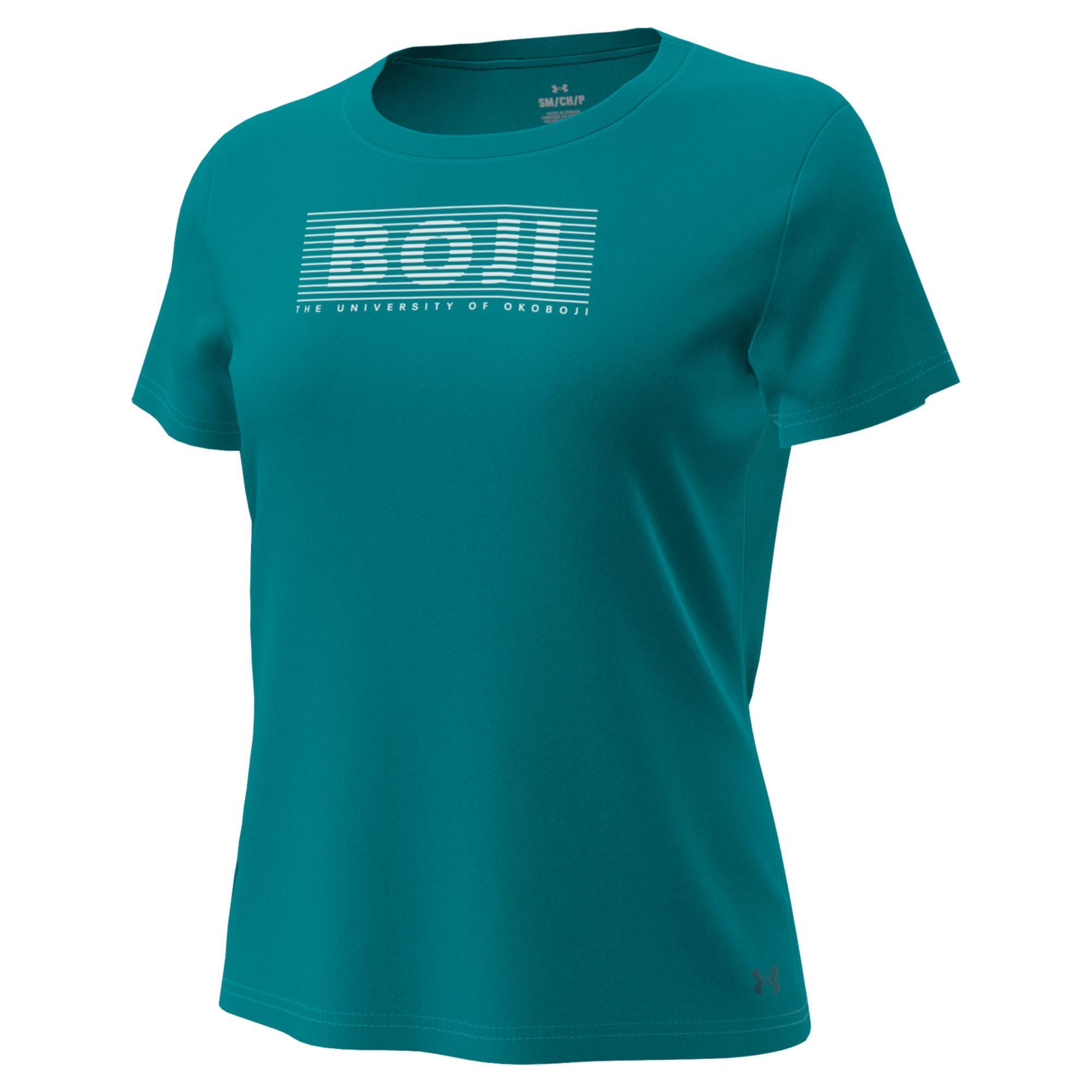 Women's Under Armour BOJI Blinds Tech Stretch Tee - Coastal Teal – front view