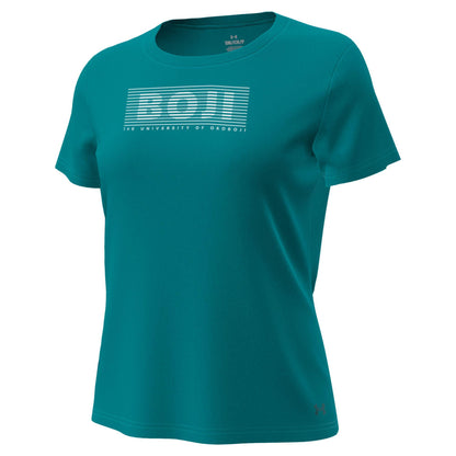 Women's Under Armour BOJI Blinds Tech Stretch Tee - Coastal Teal – front view