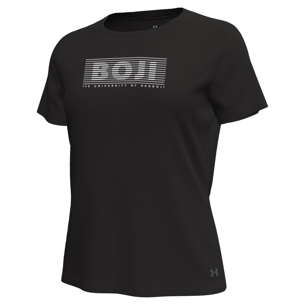 Women's Under Armour BOJI Blinds Tech Stretch Tee - Black – front view