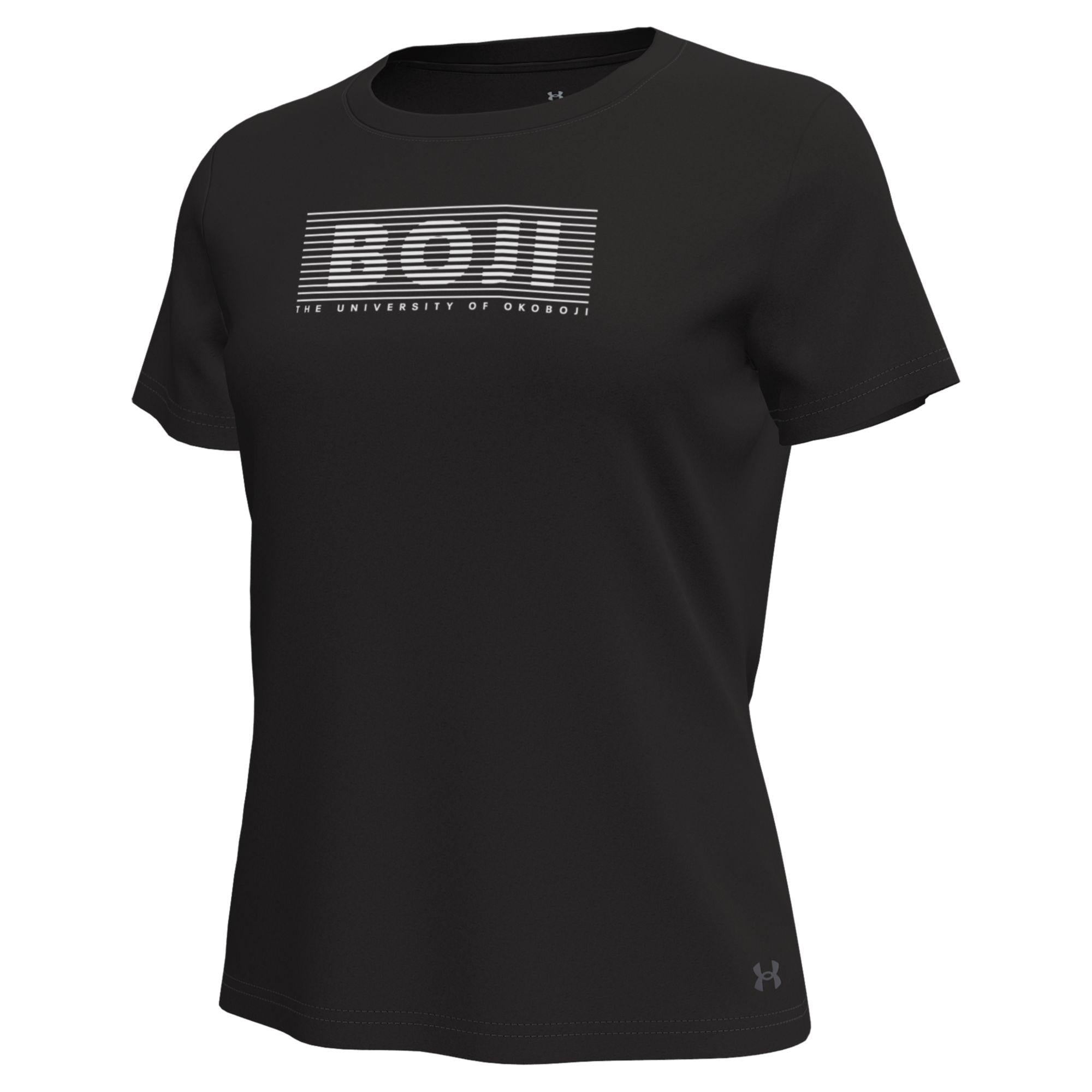 Women's Under Armour BOJI Blinds Tech Stretch Tee - Black – front view