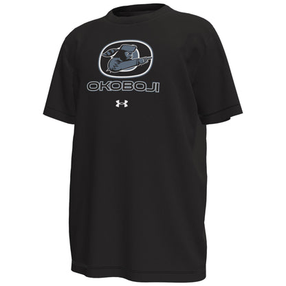 Under Armour youth black Okoboji Tech Stretch short sleeve tee front
