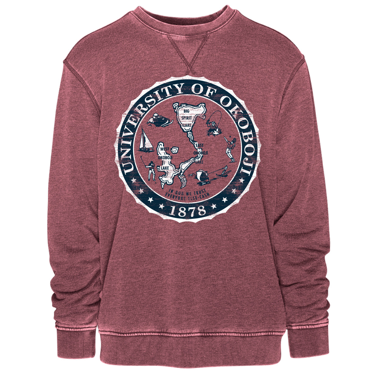 Okoboji Knockout Crest Vintage Crew - Mesquite
