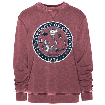 Okoboji Knockout Crest Vintage Crew - Mesquite