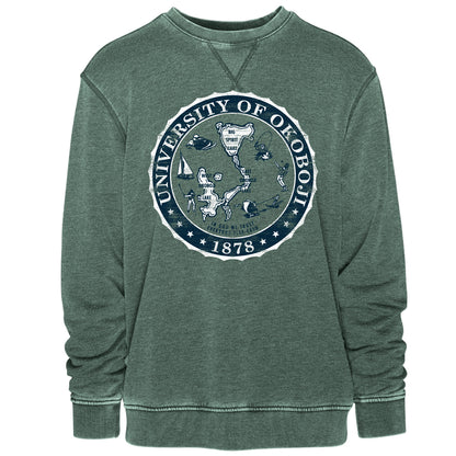 Okoboji Knockout Crest Vintage Crew - Spruce