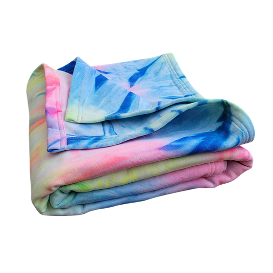 University of Okoboji Neon Tie Dye Sweatshirt Blanket