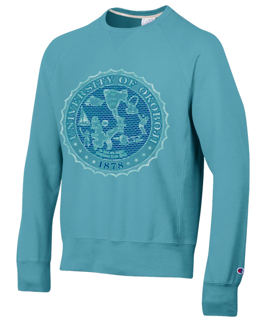 OKOBOJI CREST VINTAGE WASH REVERSE WEAVE RAGLAN CREW