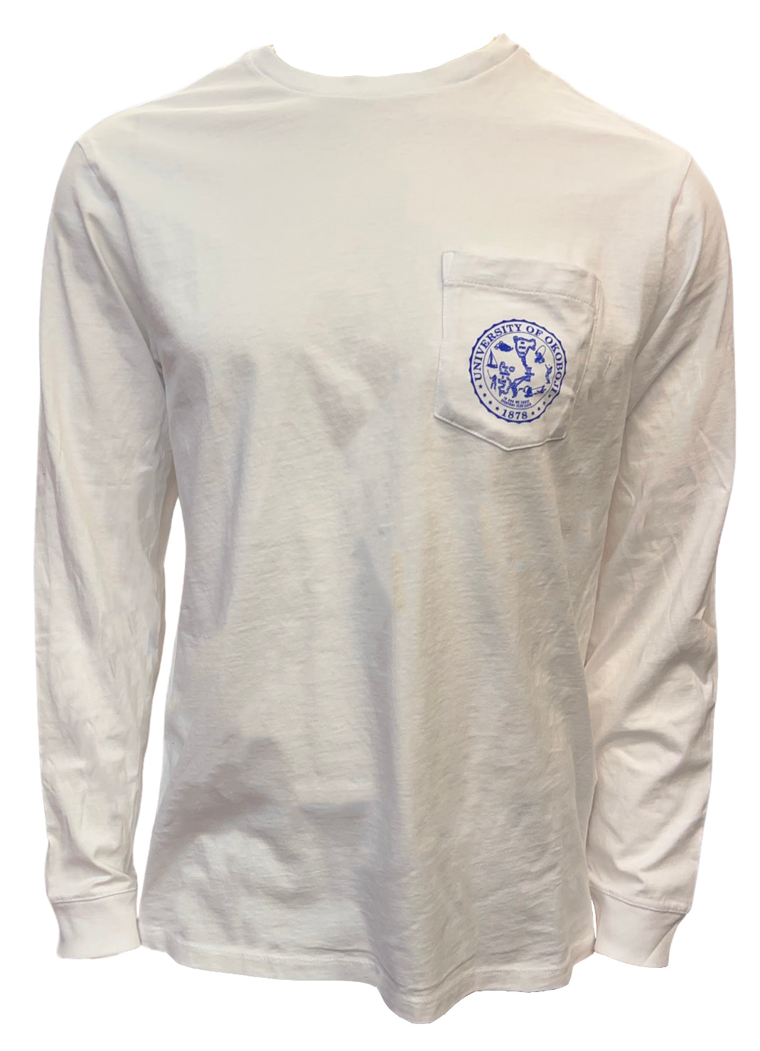 The Okoboji Football Long Sleeve Tee - White