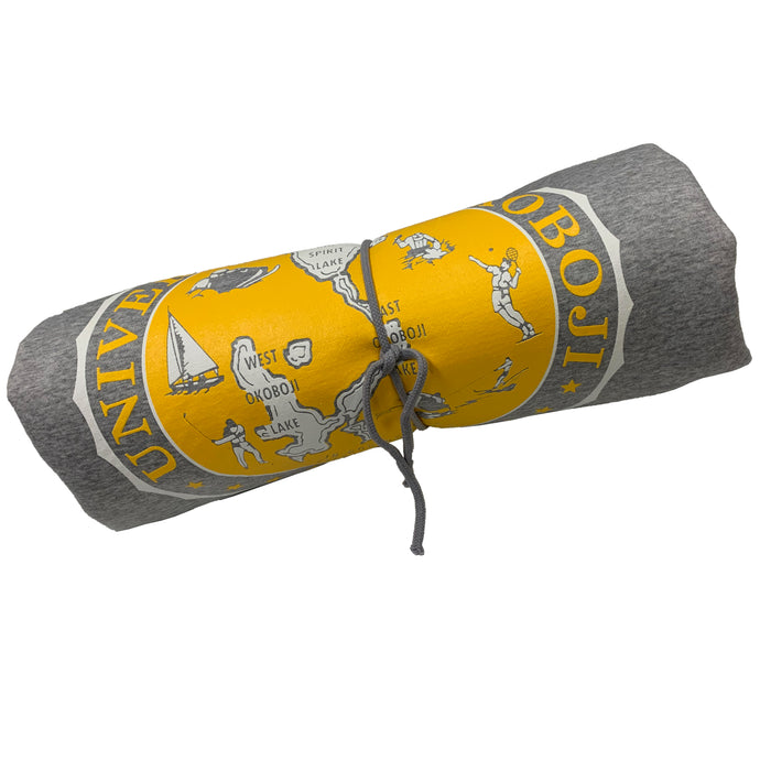 The U of O Gray With Gold Crest Sweatshirt Blanket