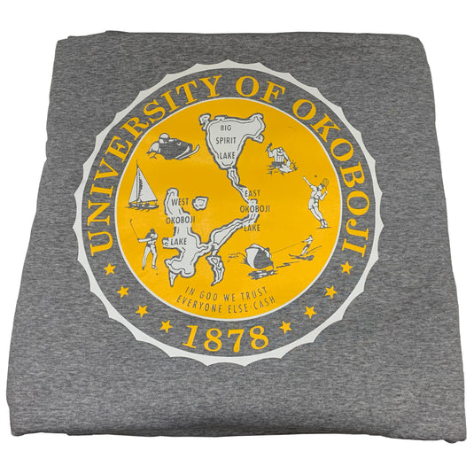 The U of O Gray With Gold Crest Sweatshirt Blanket