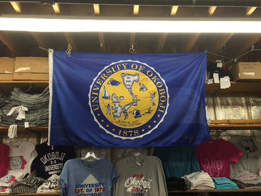 University of Okoboji Blue Sky Crest Flag