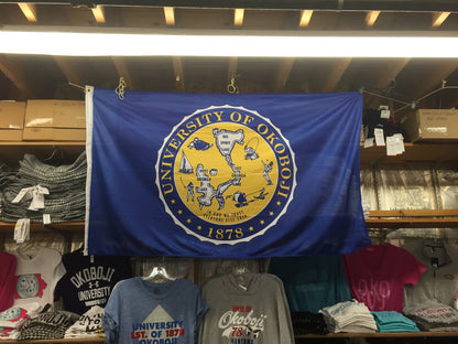 University of Okoboji Blue Sky Crest Flag