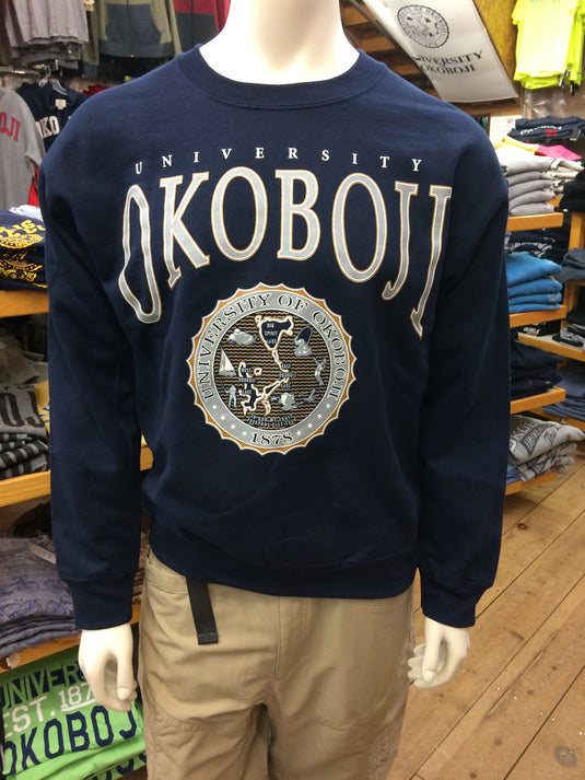 Classic University of Okoboji Navy Crewneck Sweatshirt