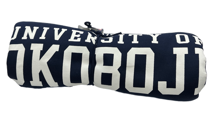 The U of O Navy With White Sweatshirt Blanket