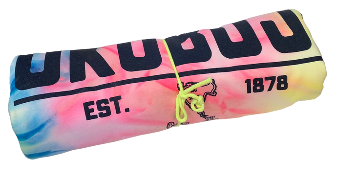 University of Okoboji Neon Tie Dye Sweatshirt Blanket