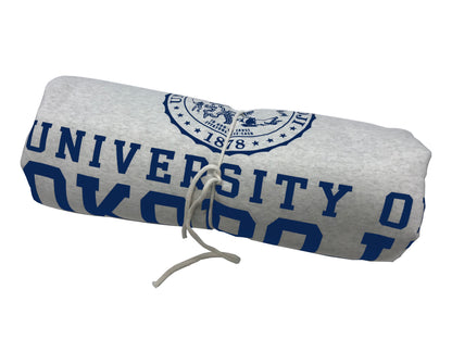 Light Oatmeal with Navy Sweatshirt Blanket