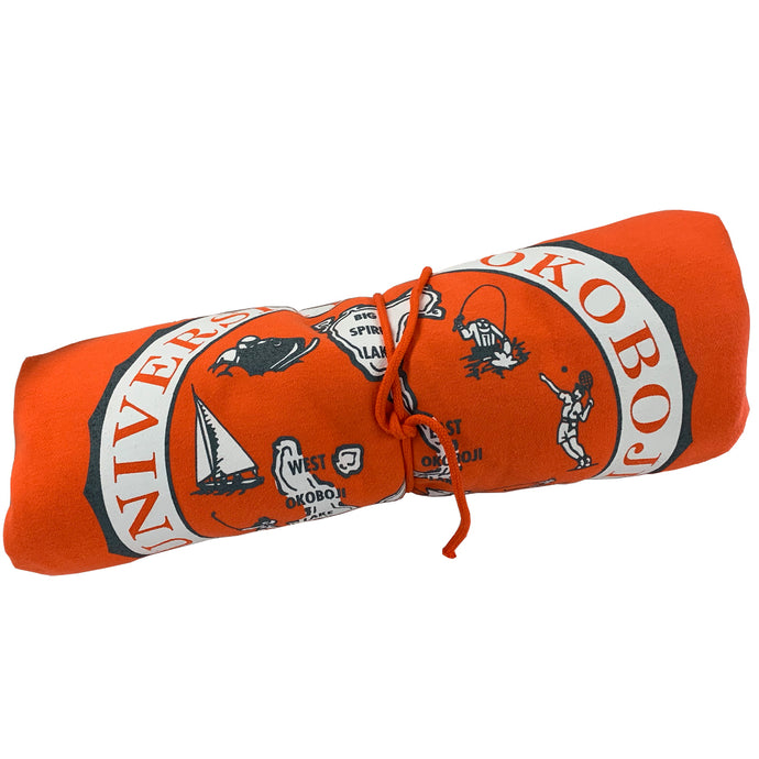 Orange with Grey & White - Okoboji Sweatshirt Blanket