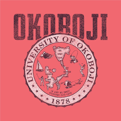 School Crest University of Okoboji Tank - Coral Crazy