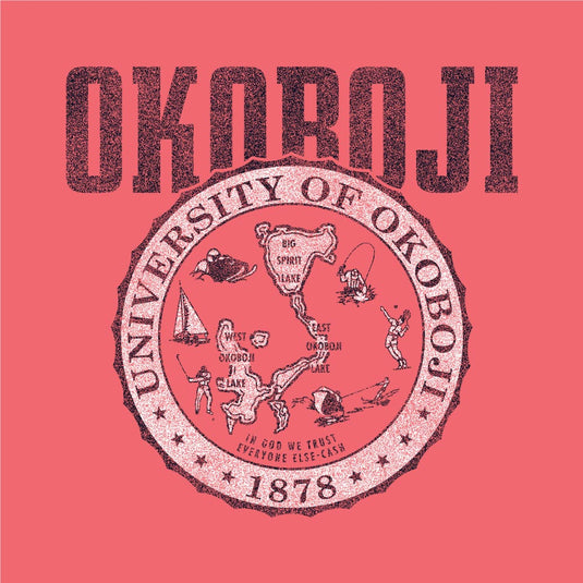 School Crest University of Okoboji Tank - Coral Crazy