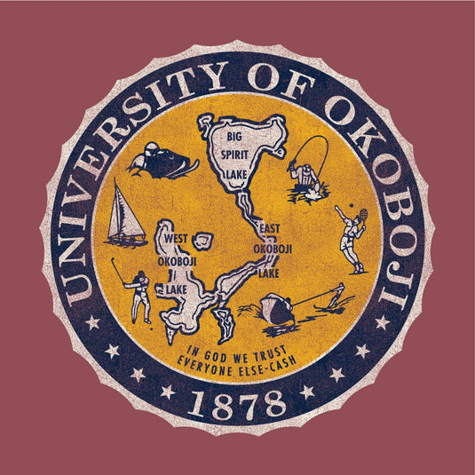 U of O Crest : Comfort Wash Crew − Cayenne