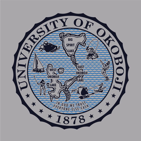 University of Okoboji Long Sleeve Champion® Blue Water Crest