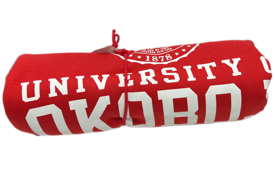 The U of O Red With White Sweatshirt Blanket