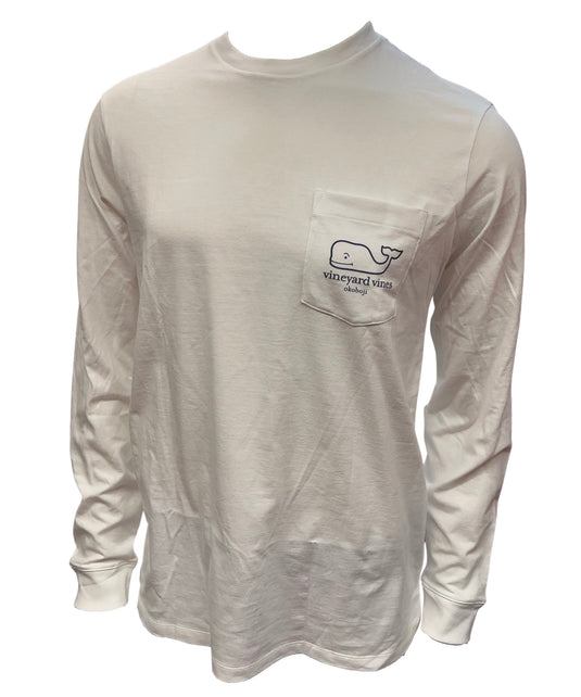 The Okoboji Harbor Scene Long Sleeve Tee - White