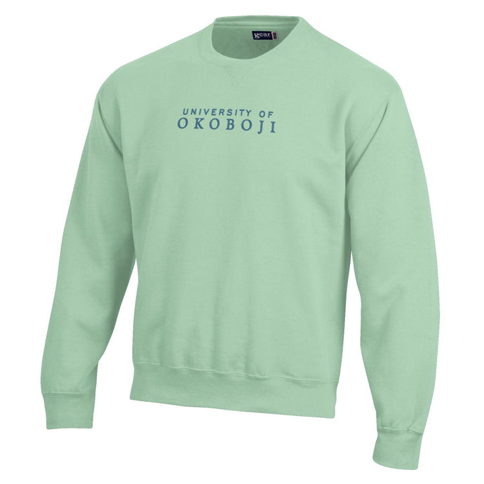 University of Okoboji Embroidered Crew - Icy Mint