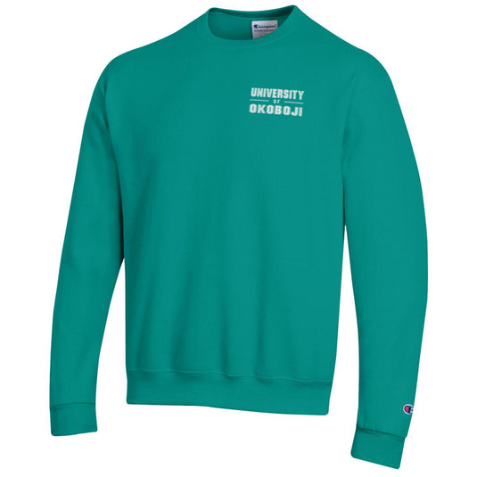 U of Okoboji Left Chest Embroidery Crew - Teal