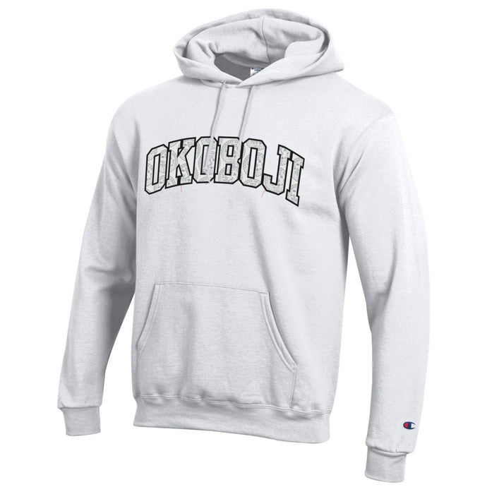 Okoboji CHAMPION Crest Letters ECO® POWERBLEND® Hood - White