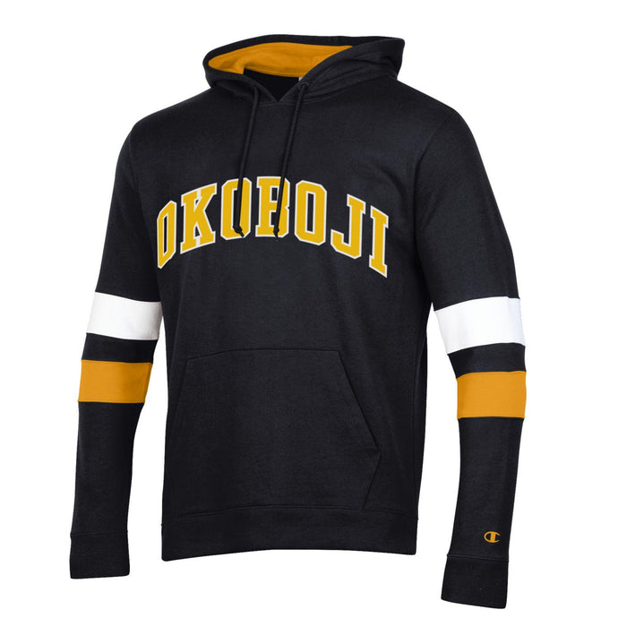 Okoboji Blocked Sleeve Hood (Black & Gold)