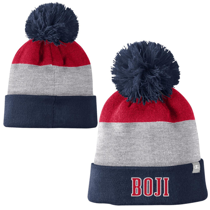 Boji 3 Color Stripe Beanie with Pom