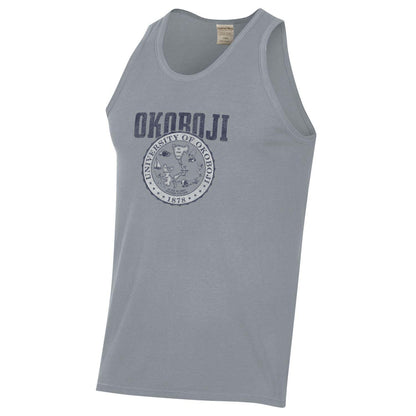 School Crest University of Okoboji Tank - Concrete Grey