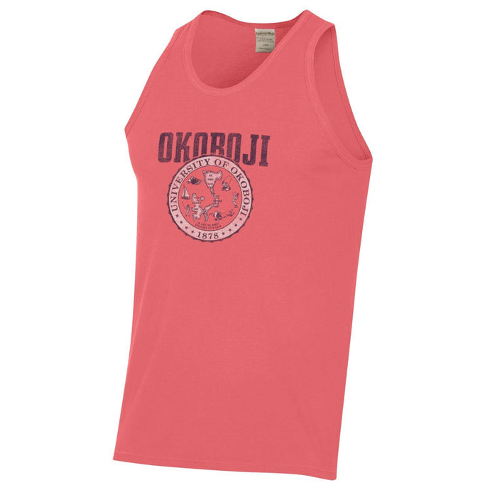 School Crest University of Okoboji Tank - Coral Crazy