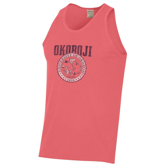 School Crest University of Okoboji Tank - Coral Crazy