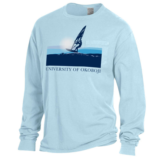 University of Okoboji Wind SurFIN (Pocket Long Sleeve Tee)