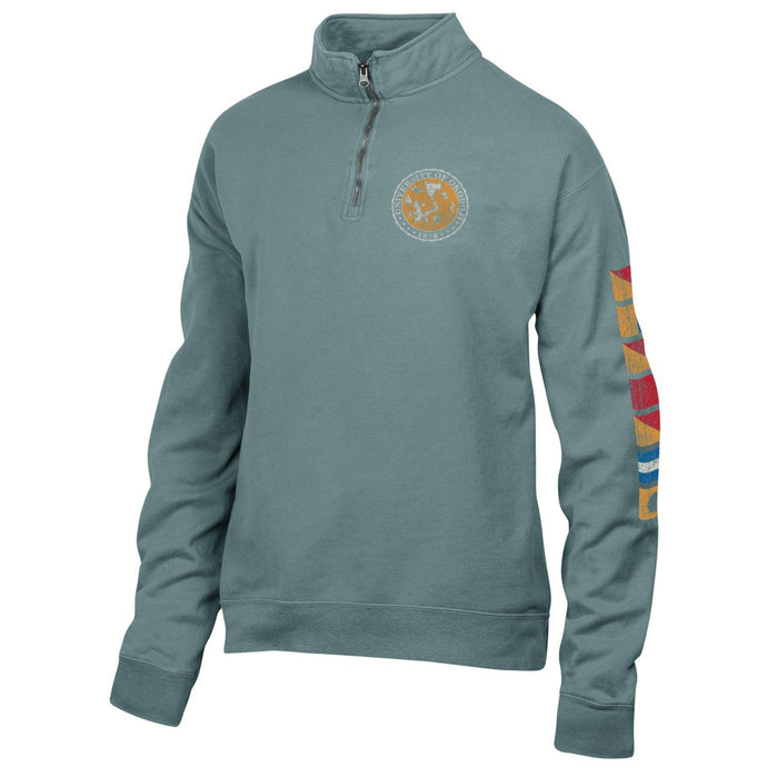Okoboji Crest 1/4 Zip With OKOBOJI FLAGS SLEEVE