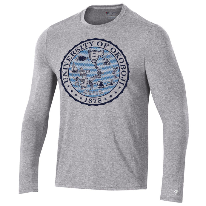 University of Okoboji Long Sleeve Champion® Blue Water Crest