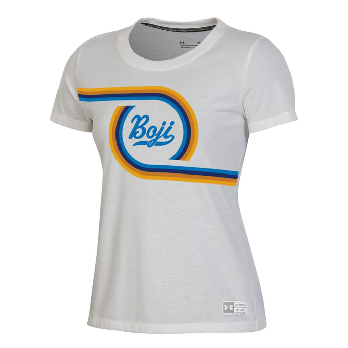 Womens Boji Bi-blend Fade Scoop Tee - Onyx White